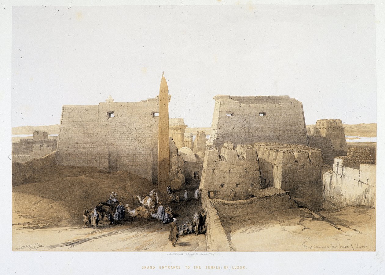 圣地》中卢克索神庙（Luxor）的大入口，伦敦，1849年 作者 大卫·罗伯茨