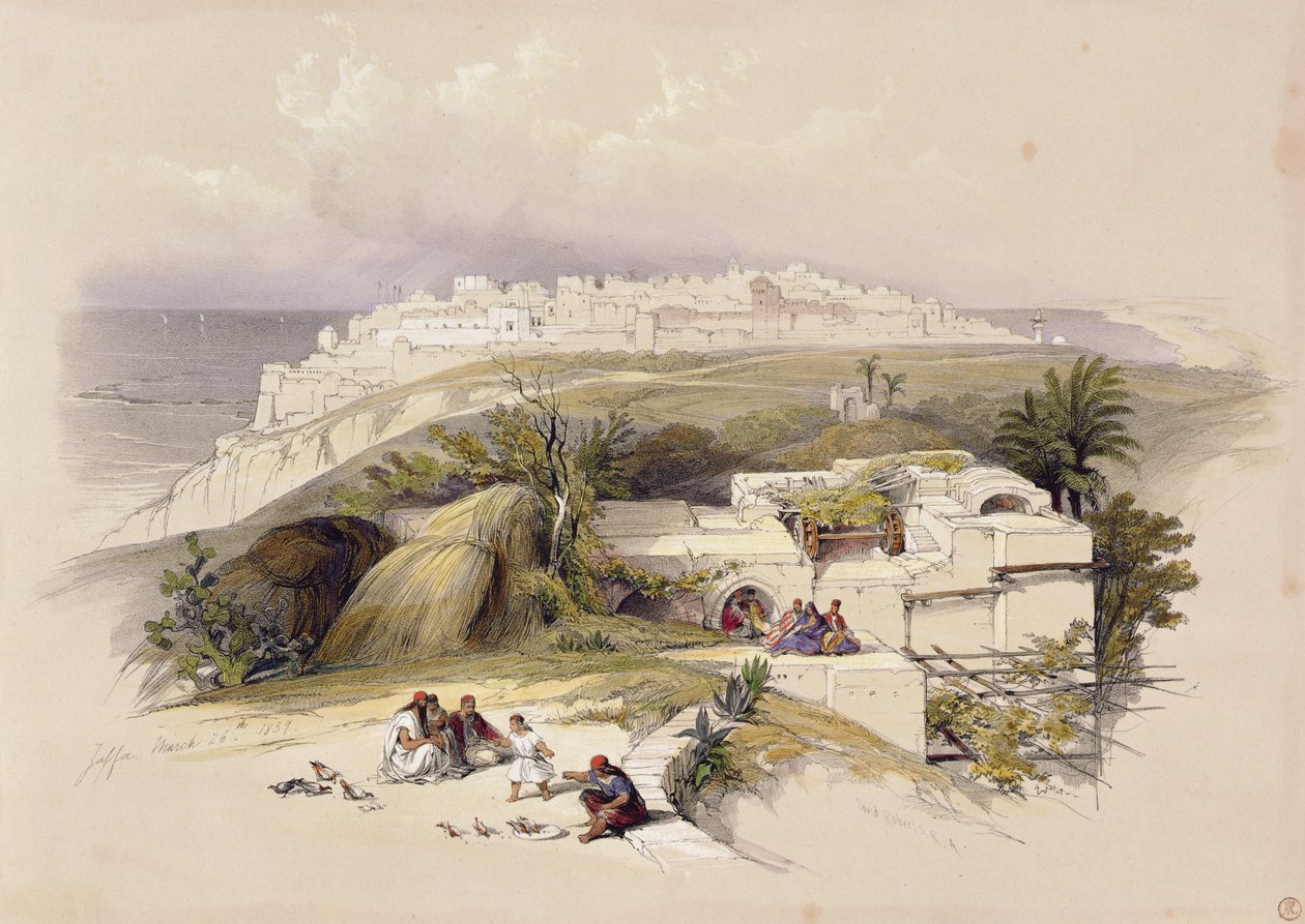 雅法，1839年3月26日，“圣地”第二卷第62页，由Louis Haghe（1806-85）酒吧刻。 1843 作者 大卫·罗伯茨