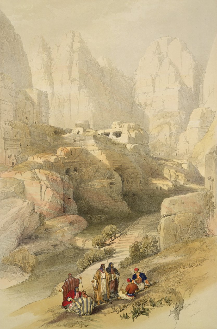 佩特拉，1839年3月10日，来自“圣地”第三卷的104号板，由Louis Haghe（1806-85）酒吧刻。 1849年 作者 大卫·罗伯茨