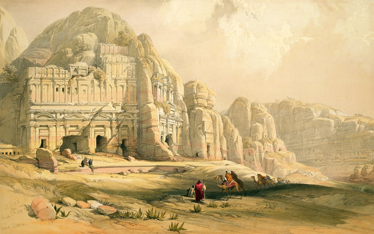 佩特拉，1839年3月8日，来自“圣地”第三卷的96号板，由Louis Haghe（1806-85）酒吧刻。 1849年 作者 大卫·罗伯茨