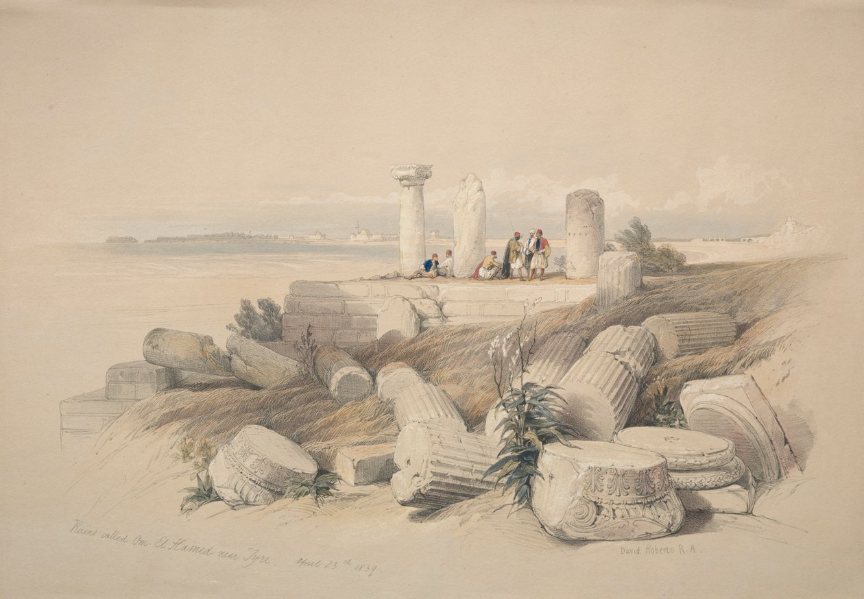 1839年在提尔附近的废墟被称为Om El Hamed。 作者 大卫·罗伯茨
