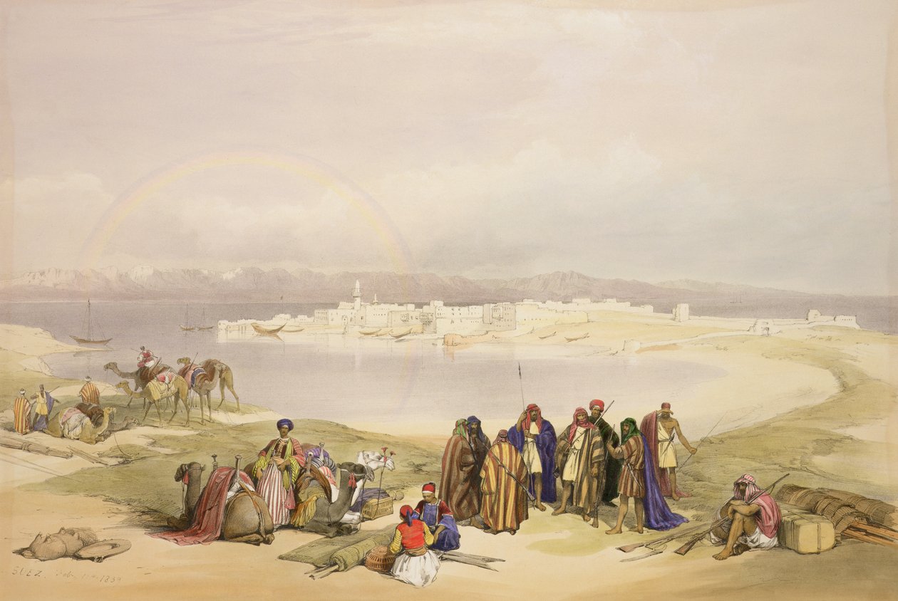 苏伊士，1839年2月11日，来自“圣地”第三卷的第124卷，由Louis Haghe（1806-85）酒吧刻。 1849年 作者 大卫·罗伯茨