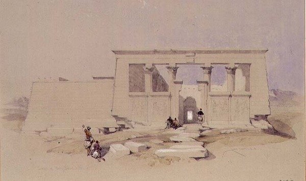 在Wady Dabod，努比亚1849年的寺庙 作者 大卫·罗伯茨