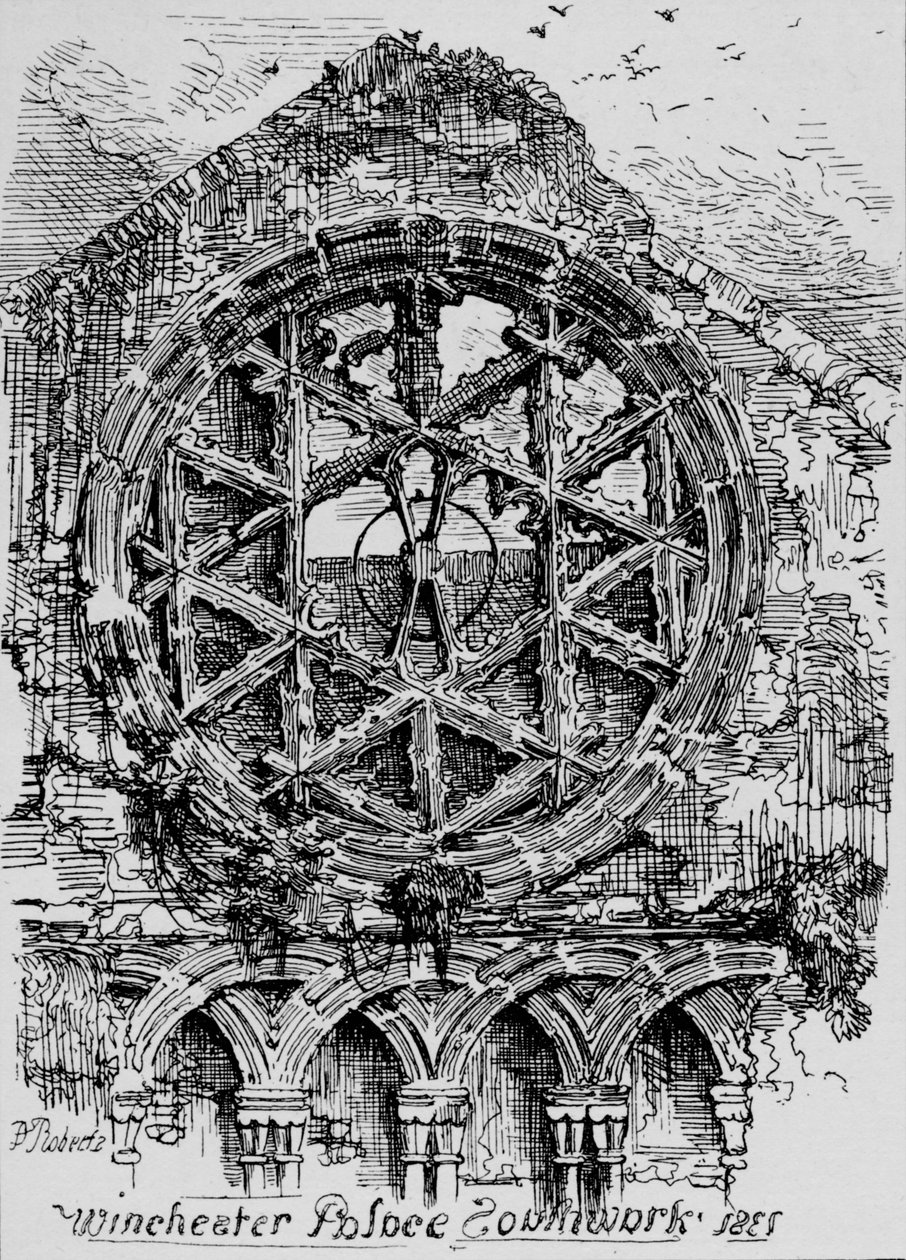 温彻斯特故居大厅的圆形窗户温彻斯特宫，南华克，1835年，1912年 作者 大卫·罗伯茨