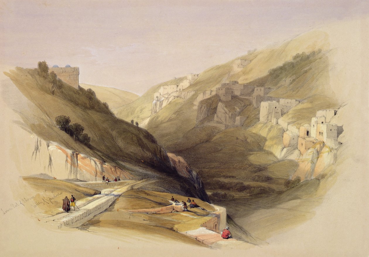 西罗亚池，来自“圣地”第二卷;由Louis Haghe（1806-85）于1842年在伦敦出版（彩色光刻） 作者 大卫·罗伯茨