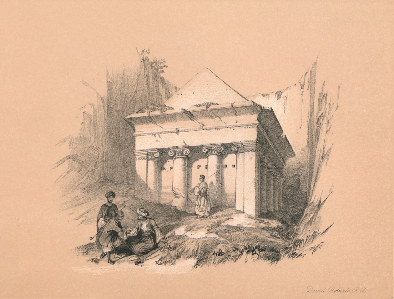 撒迦利亚墓，1855年 作者 大卫·罗伯茨