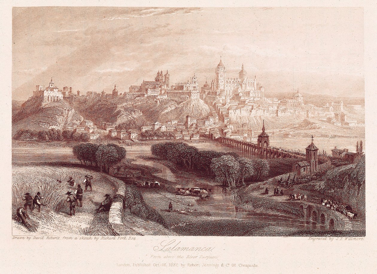 View of Salamanca, Spain, made by David Robert (1796-1864) during his trip in 1837 作者 大卫·罗伯茨