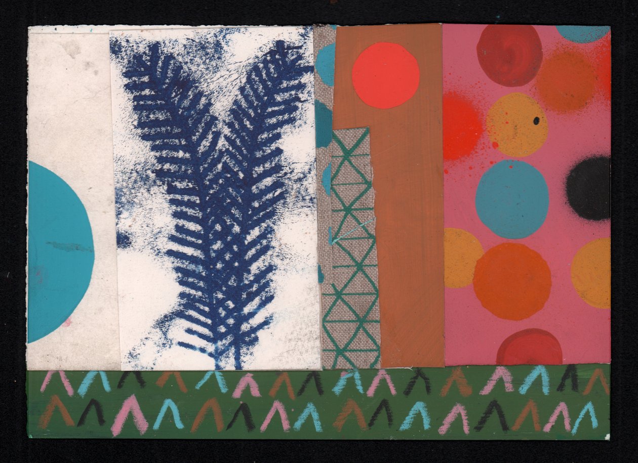 花粉症，2023（绘画和拼贴） 作者 大卫·希林劳