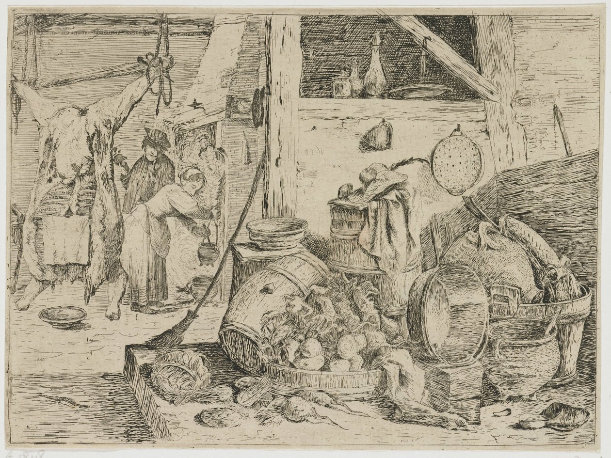 厨房内部 作者 David Teniers (II)（归属于）