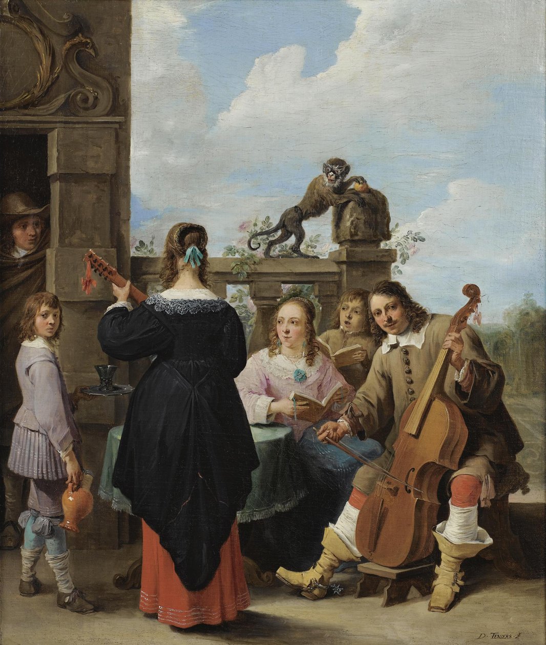 露台上的家庭音乐会 作者 大卫·特尼尔斯（David Teniers）