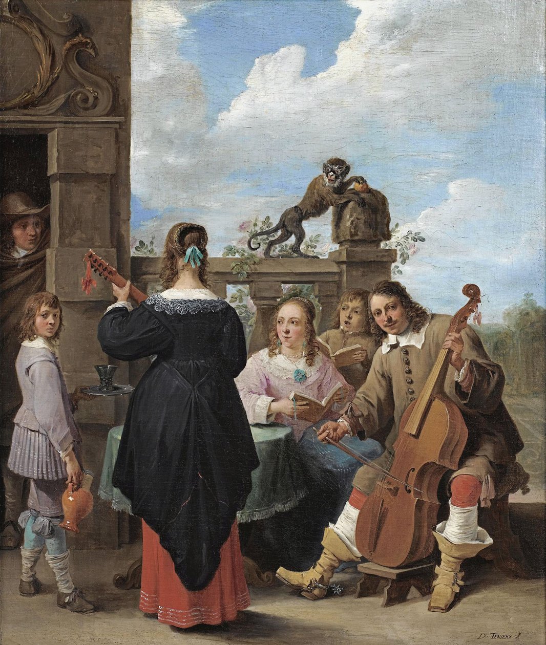 露台上的家庭音乐会 作者 大卫·特尼尔斯（David Teniers）
