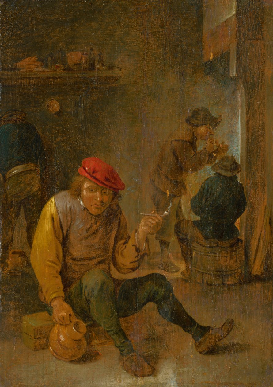 吸烟者c。 1650。 作者 大卫·特尼尔斯（David Teniers）