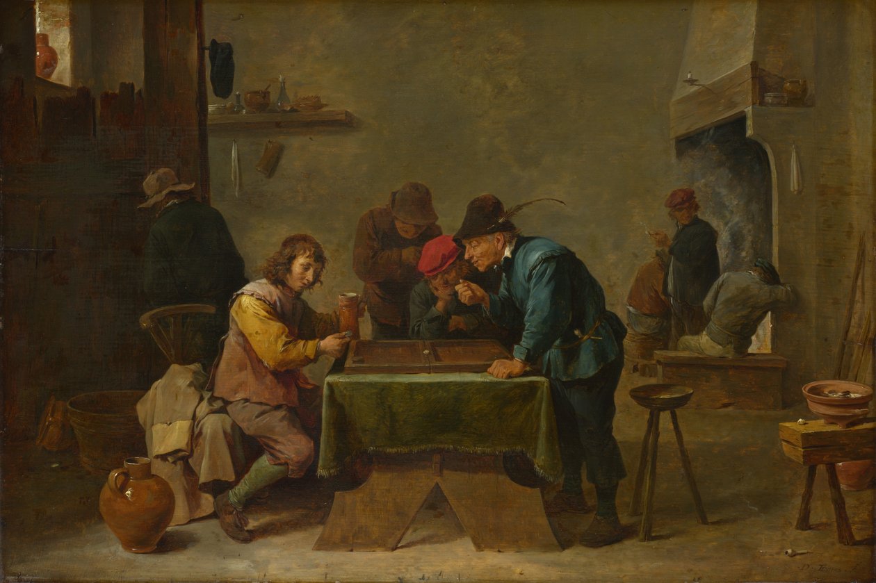 西洋双陆棋玩家c。 1645 作者 大卫·特尼尔斯（David Teniers）