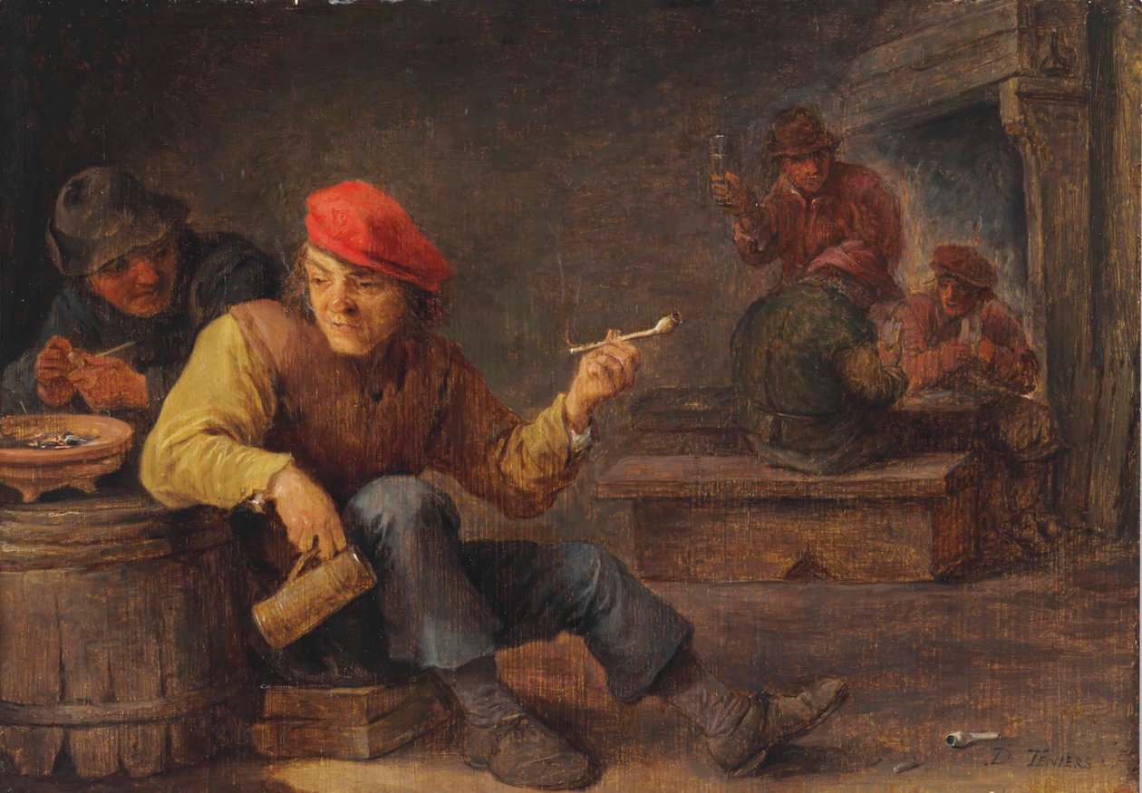 旅店里喝酒抽烟的布尔人 作者 大卫·特尼尔斯（David Teniers）
