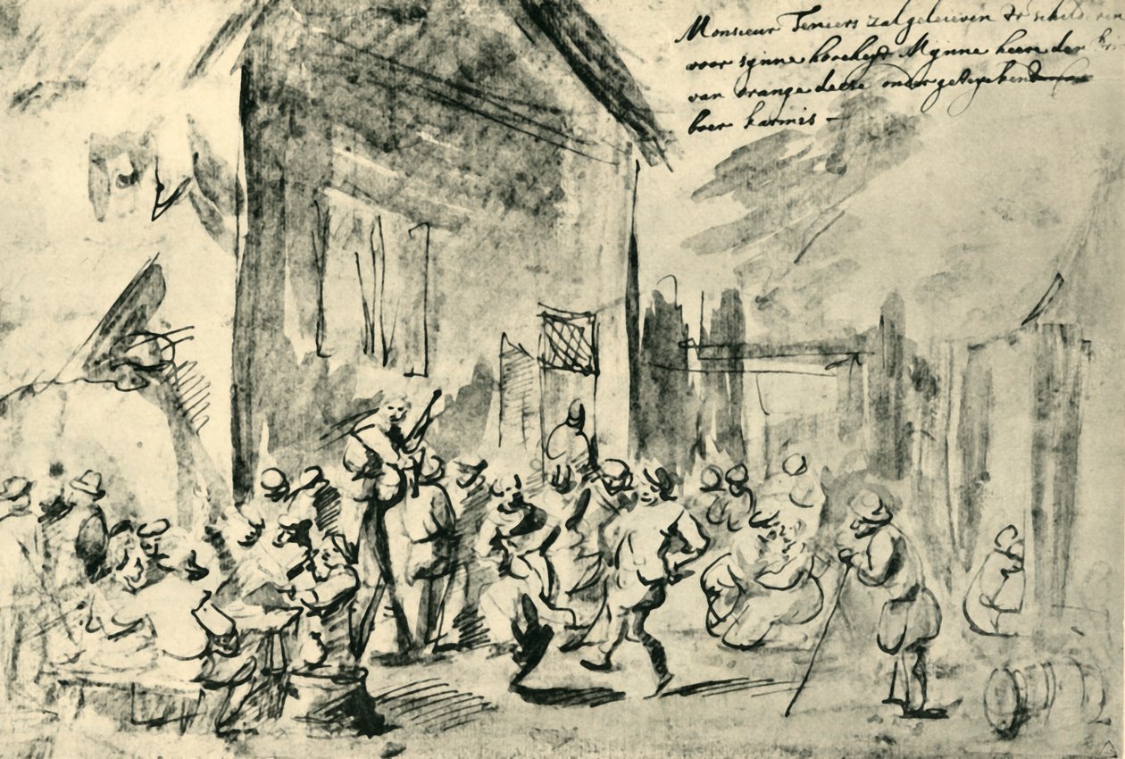 乡村舞蹈，17世纪中叶，1943年。 作者 大卫·特尼尔斯（David Teniers）