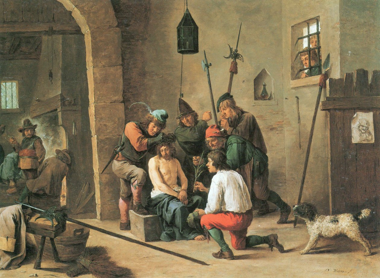 荷兰语：荆棘王冠的悲哀之人 作者 大卫·特尼尔斯（David Teniers）