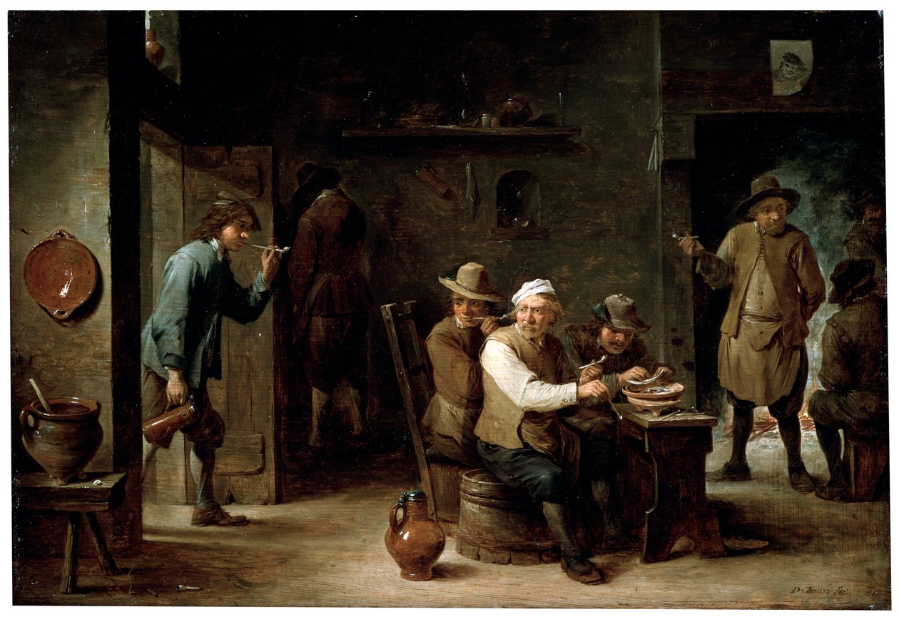 在小酒馆，1640年代 作者 大卫·特尼尔斯（David Teniers）