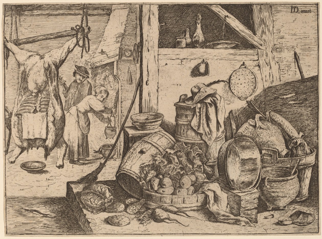 厨房的内部 作者 大卫·特尼尔斯（David Teniers）