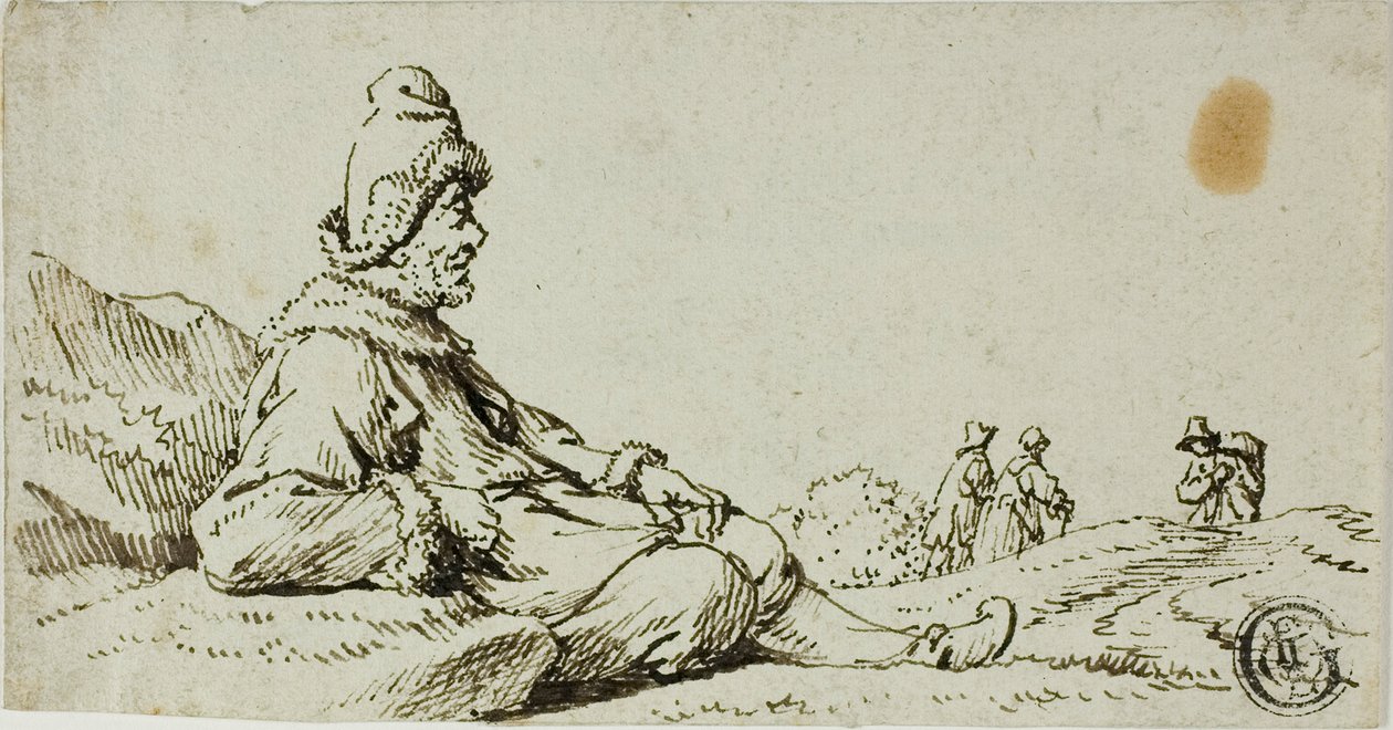风景中休息的男子 作者 大卫·特尼尔斯（David Teniers）