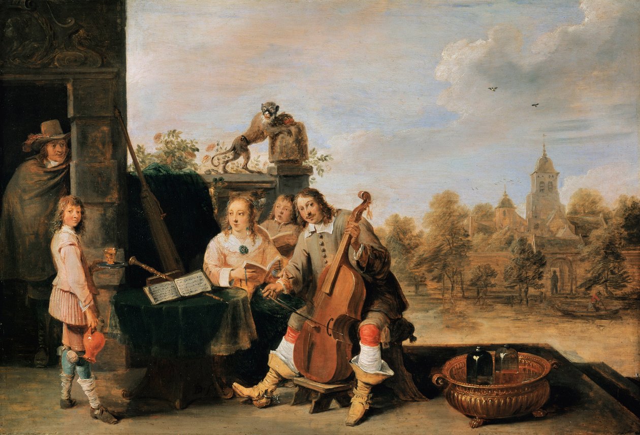与家人的自画像c。 1645 作者 大卫·特尼尔斯（David Teniers）