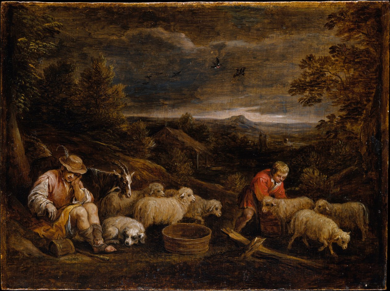牧羊人和羊 作者 大卫·特尼尔斯（David Teniers）
