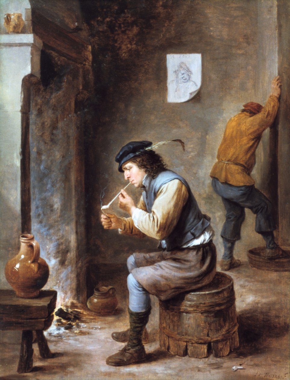 烟火前的吸烟者，十七世纪 作者 大卫·特尼尔斯（David Teniers）