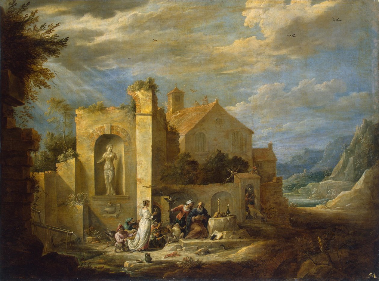 圣安东尼的诱惑 作者 大卫·特尼尔斯（David Teniers）