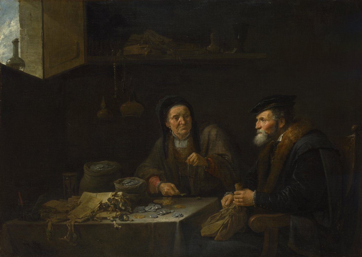 富人的寓言，1648年 作者 大卫·特尼尔斯（David Teniers）