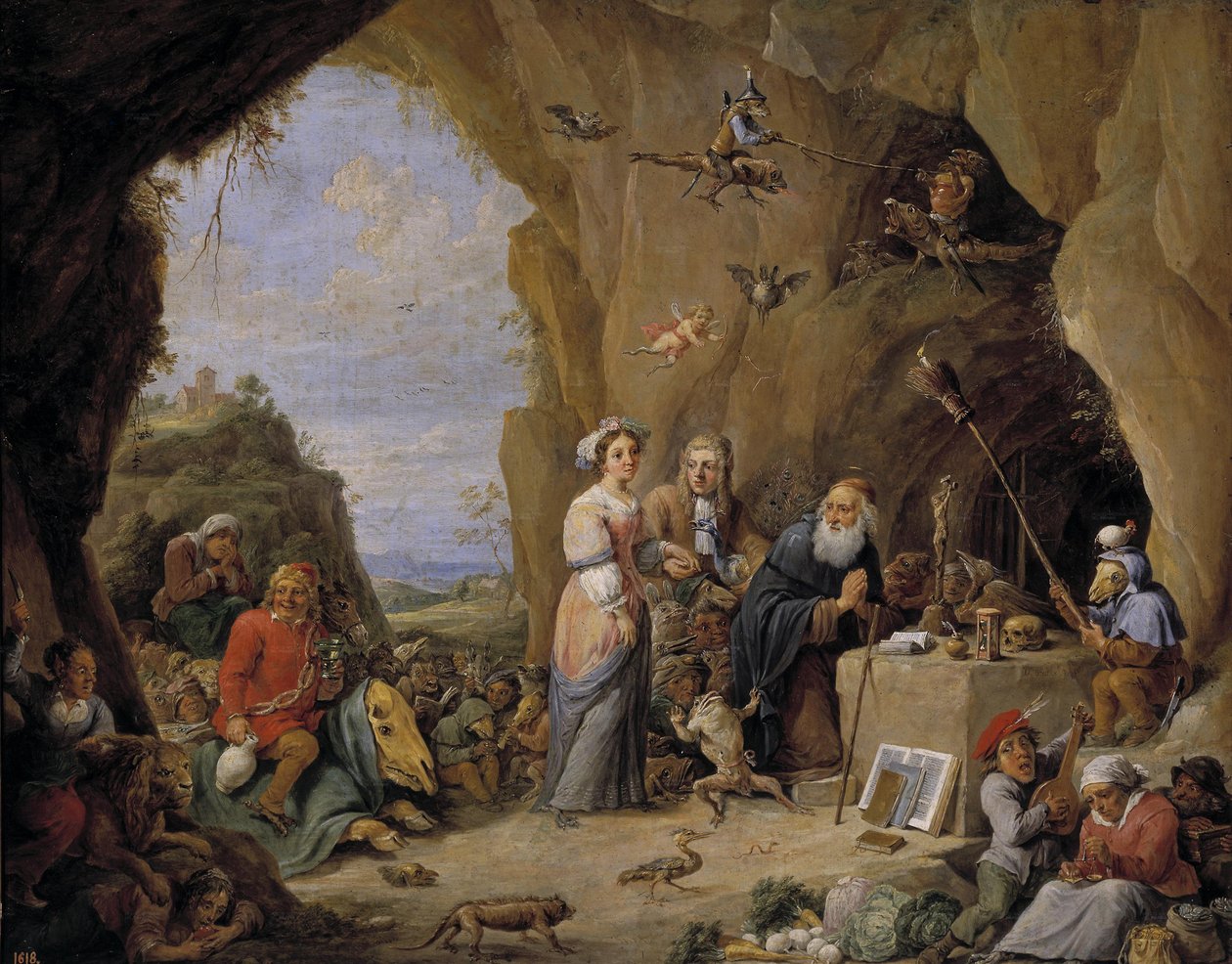 17世纪中期，圣安东尼的诱惑。 作者 大卫·特尼尔斯（David Teniers）