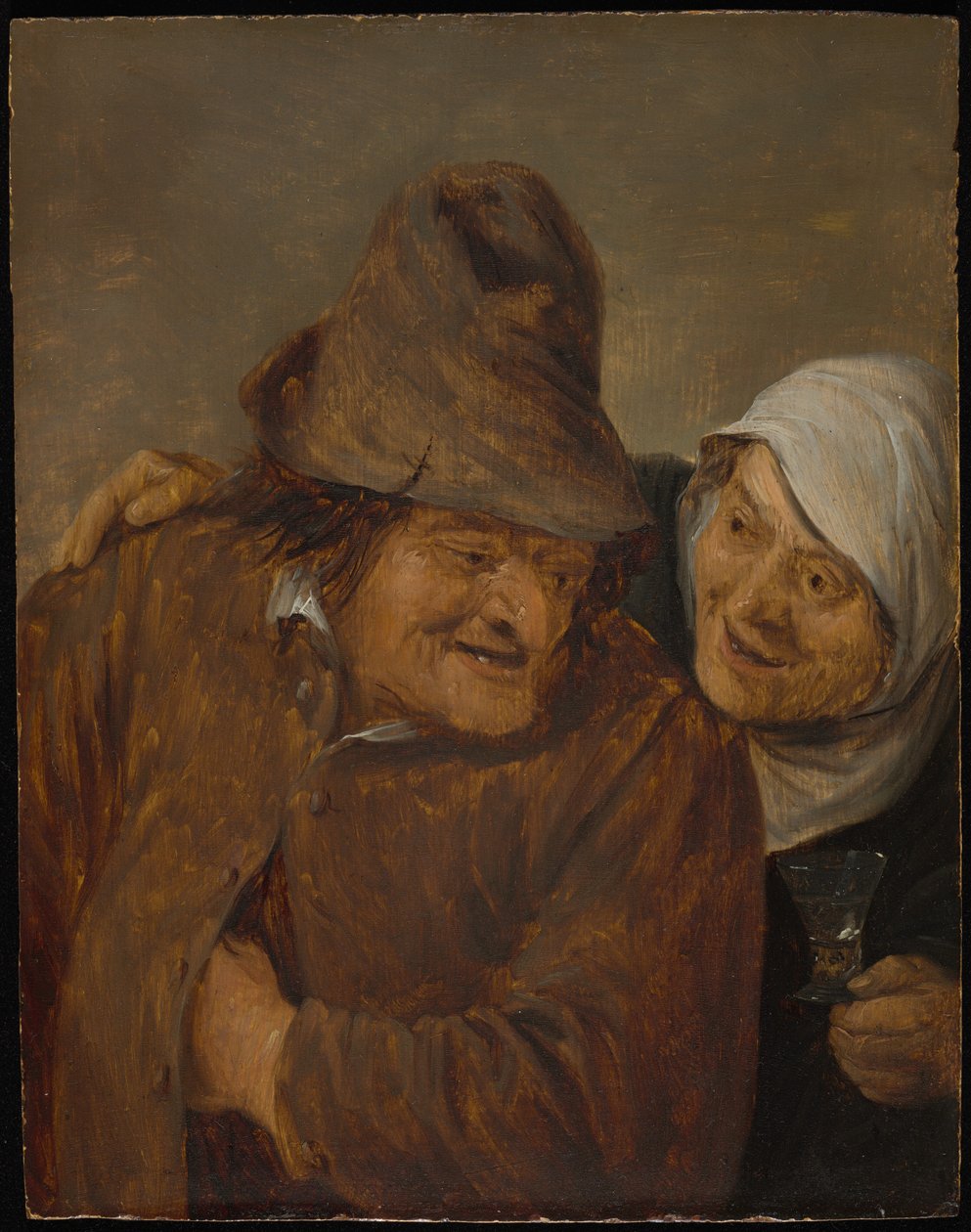 两个农民拿着酒杯 作者 大卫·特尼尔斯（David Teniers）