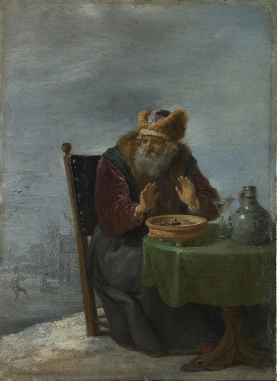 《四个季节》系列中的冬天，c。 1644年 作者 大卫·特尼尔斯（David Teniers）