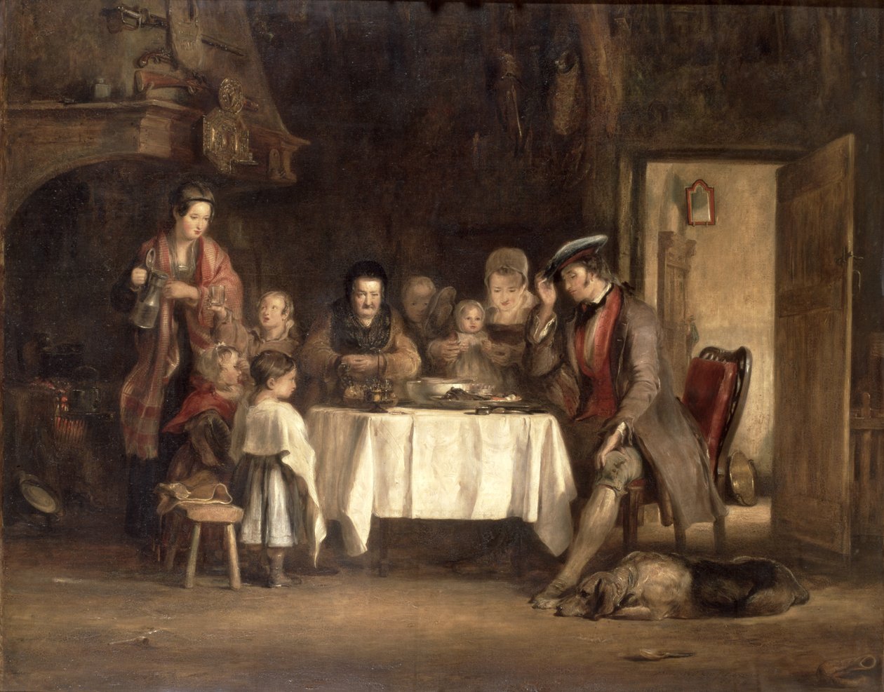 肉类前的恩典，1839年 作者 大卫威尔基