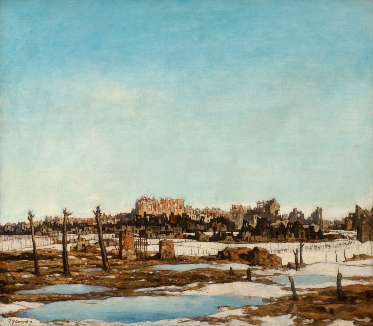 Bailleul，约 1918 年（布面油画） 作者 戴维·杨·卡梅伦