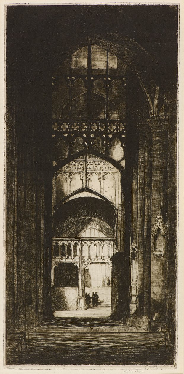 Gloucester Cathedral Interior (etching) 作者 戴维·杨·卡梅伦