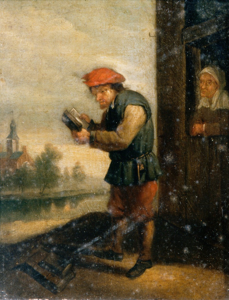 视线，约 1800 年（油画板） 作者 幼年的大卫（后）Teniers