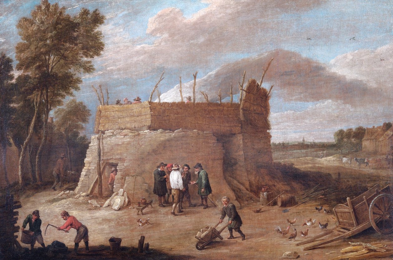 人物石灰窑（布面油画） 作者 大卫·特尼尔斯（David Teniers）
