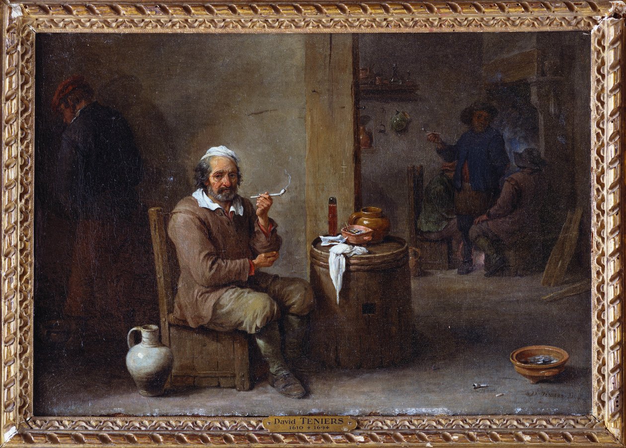 旅馆里的农民吸烟 作者 大卫·特尼尔斯（David Teniers）