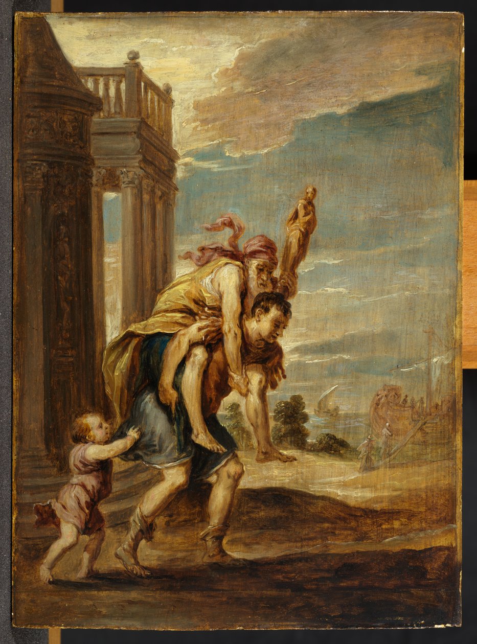 埃涅阿斯逃离特洛伊 作者 大卫·特尼尔斯（David Teniers）