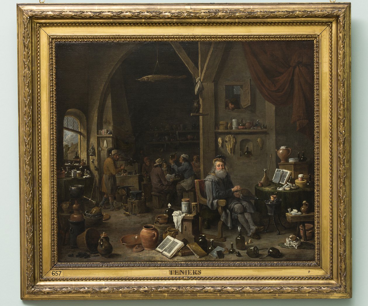 炼金术士，1670 年代后期（布面油画） 作者 大卫·特尼尔斯（David Teniers）