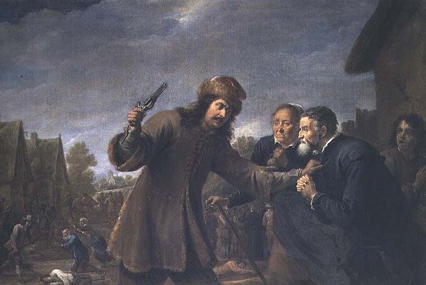 攻击一个村庄，1648年 作者 大卫·特尼尔斯（David Teniers）