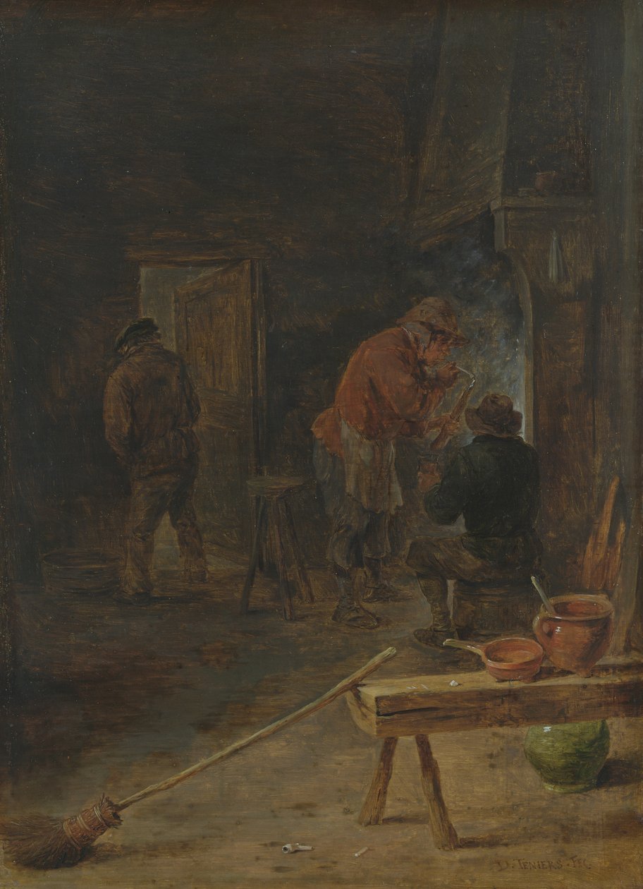 壁炉周围的农民 作者 大卫·特尼尔斯（David Teniers）