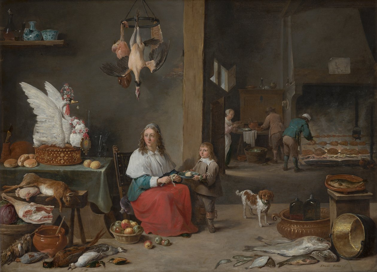 厨房内饰，1644年 作者 大卫·特尼尔斯（David Teniers）