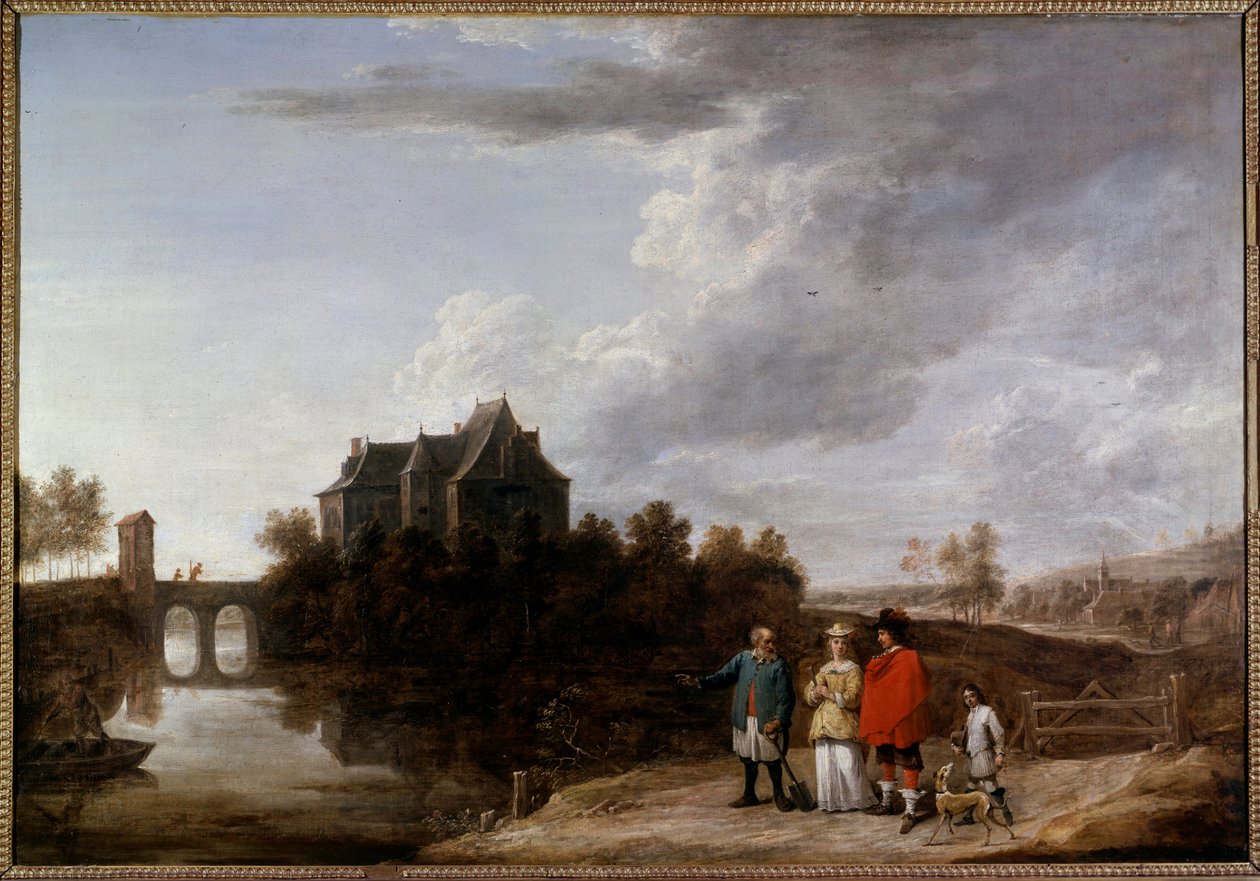Le chateau de Teniers a Perck 绘画，大卫·特尼尔斯二世 (1610-1690) 17 世纪 作者 大卫·特尼尔斯（David Teniers）