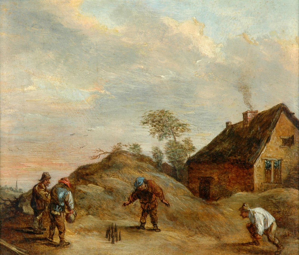 男子在碗里玩 作者 大卫·特尼尔斯（David Teniers）