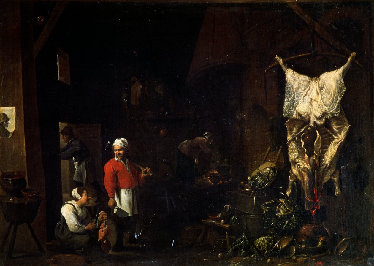 屠夫（布面油画 作者 大卫·特尼尔斯（David Teniers）