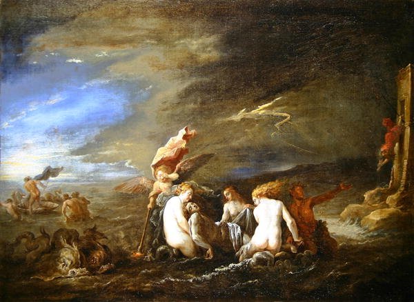 被Nereids淹没的Leander Borne 作者 大卫·特尼尔斯（David Teniers）