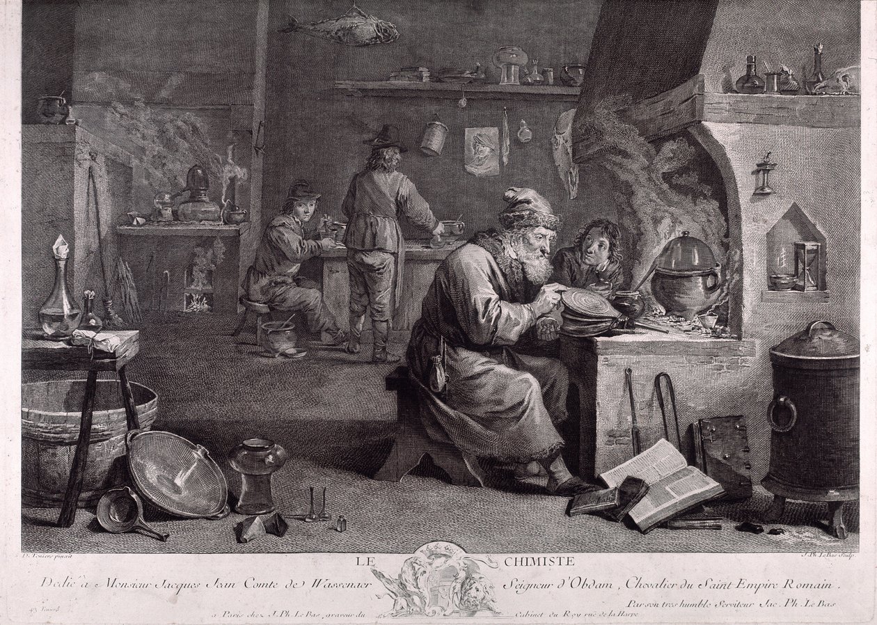 炼金术士的实验室（雕版画 作者 大卫·特尼尔斯（David Teniers）