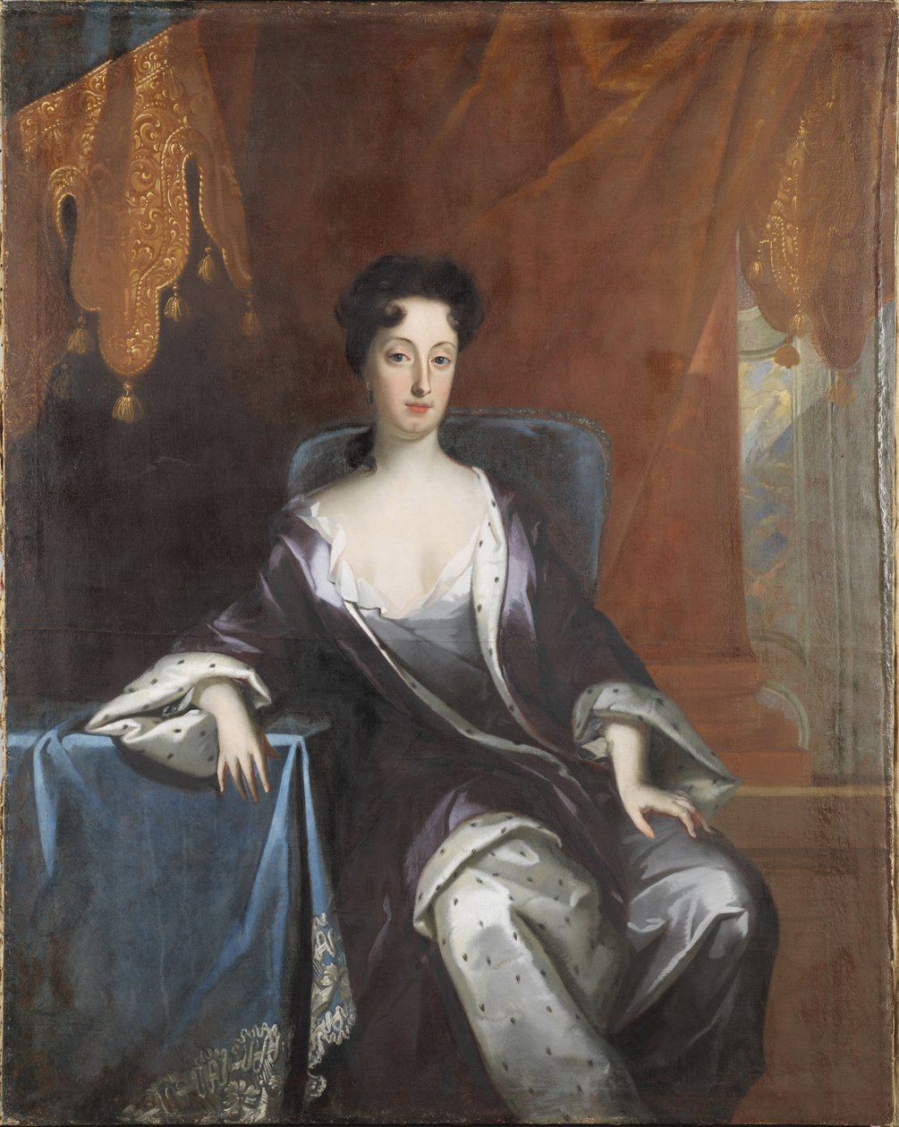 Edwige Sophie de Suede - 瑞典女王荷尔斯泰因-戈托普公爵夫人海德维格索菲亚 (1681-1708) 的肖像，由克拉夫特、大卫、冯 (1655-1724) 创作。 布面油画，约 1700 年。尺寸：148x118 厘米。 斯德哥尔摩国家博物馆 作者 戴维·冯·克拉夫特