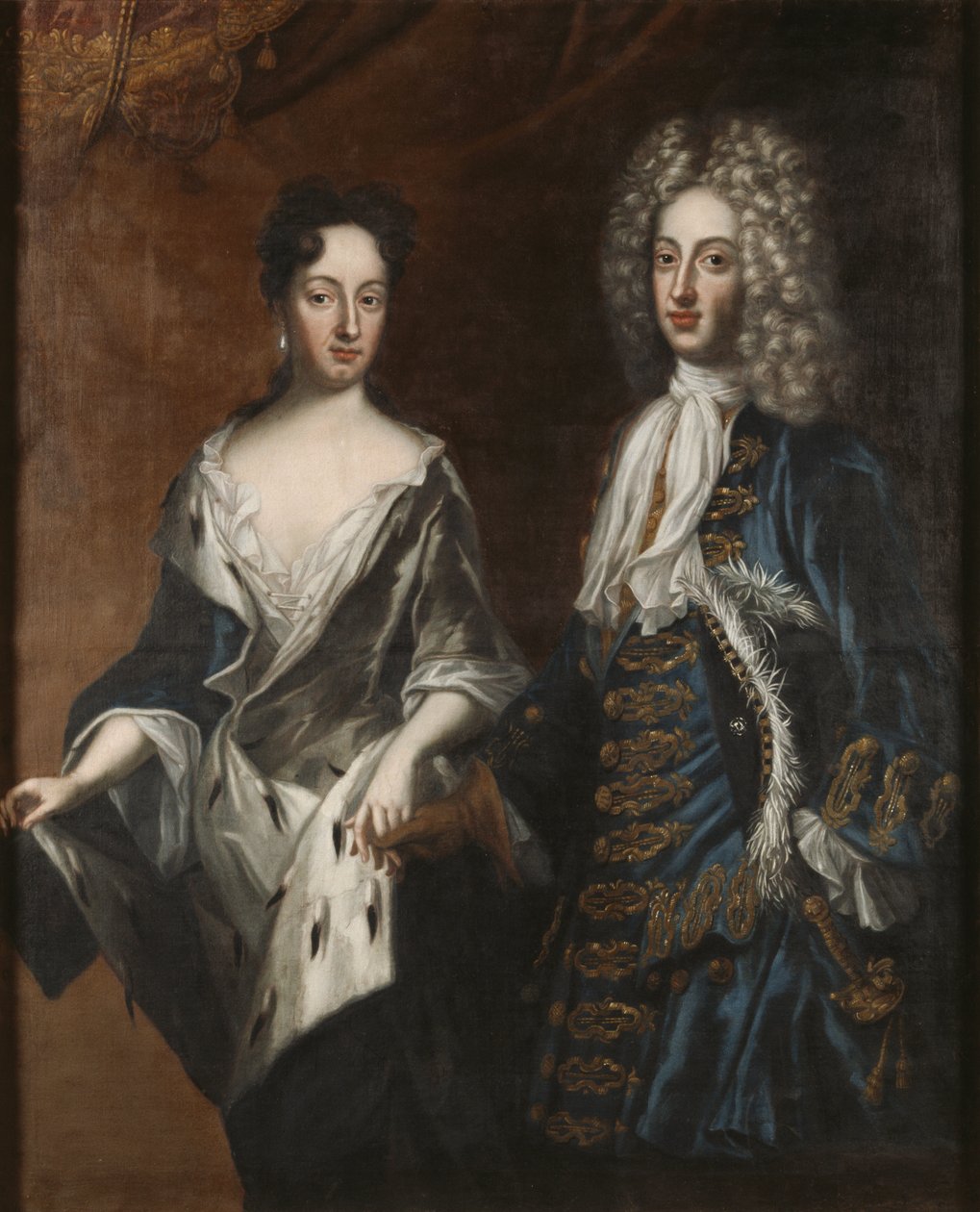 Frederic IV de Holstein Gottorp et Edwige Sophie de Suede - Frederick IV (1671-1702), Duke of Holstein-Gottorp and Duchess Hedvig Sophia (1681-1708), by Krafft, David, von (1655-1724).布面油画 作者 戴维·冯·克拉夫特