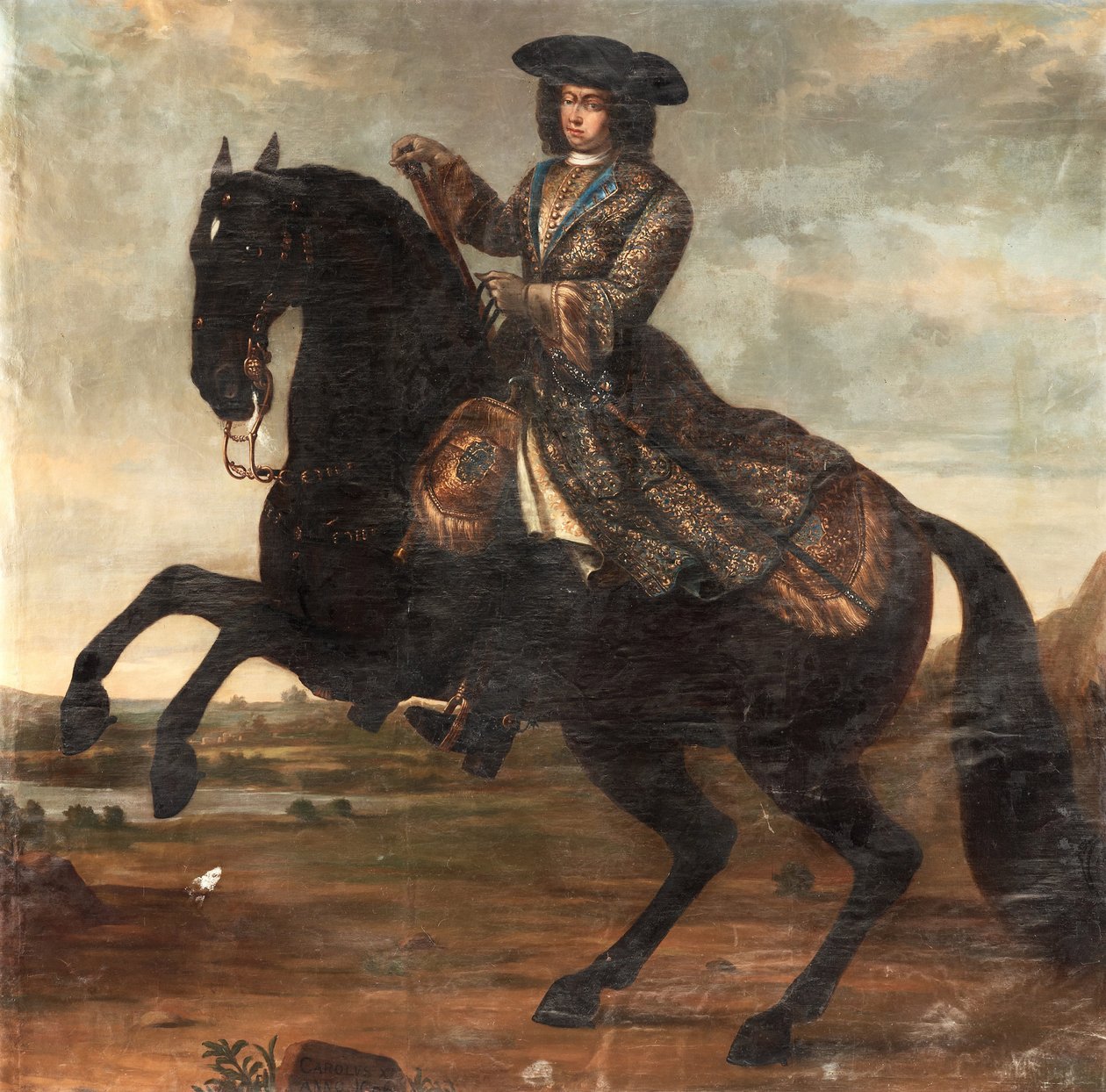 Portrait equestre de Charles XI de Suede (1655-1697)（瑞典查理十一世肖像）--David von Krafft（1655-1724 年）创作的布面油画（250x255 厘米） 作者 戴维·冯·克拉夫特